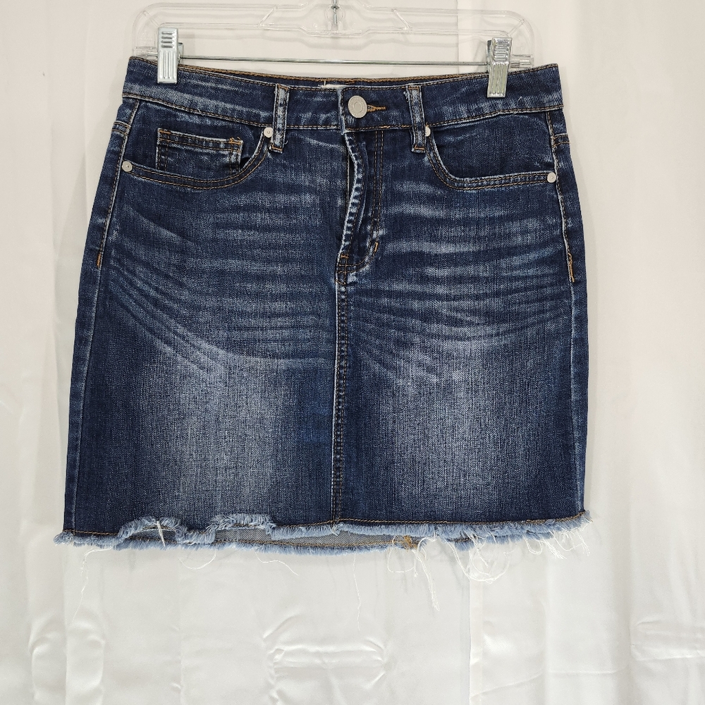 Indigo Rein Size 5 Blue Jean Mini Pencil Skirt Casual Style
